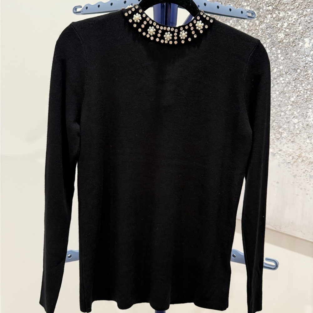 Black Embellished Women's Sweater